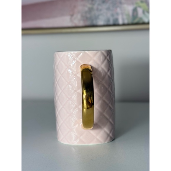 Pink Gold Handbag Purse Shaped Ceramic Textured Novelty Coffee Tea Mug Cup - Picture 3 of 8